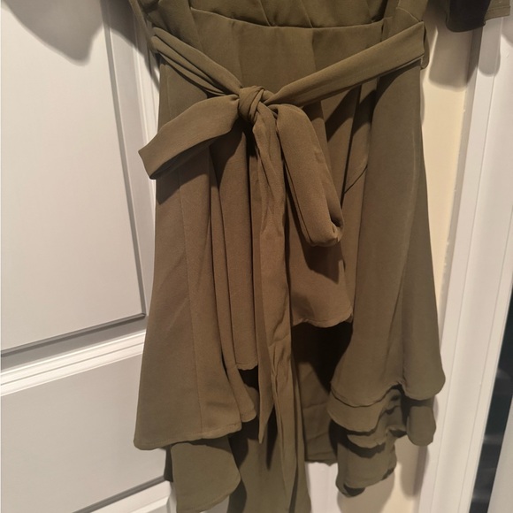 Olive Green Short Sleeve Dress - Picture 3 of 6